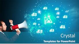  Presentation with healthcare - Cool new slide deck with young-person-with-megaphone backdrop and a teal colored foreground