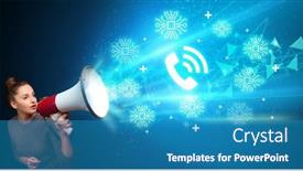  Presentation with related - PPT layouts having young-person-with-megaphone background and a teal colored foreground