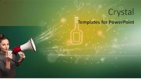  Presentation with healthy food - Slides consisting of young-person-with-megaphone background and a yellow colored foreground