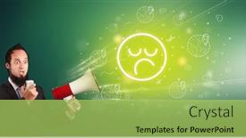  Presentation with healthy food - Theme consisting of young-person-with-megaphone background and a yellow colored foreground