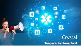  Presentation with healthcare - Slides consisting of young-person-with-megaphone background and a teal colored foreground