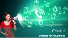  Presentation with related - PPT layouts with young-person-with-megaphone background and a ocean colored foreground