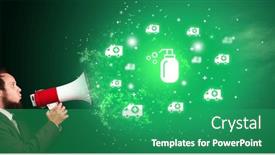  Presentation with healthcare - Presentation featuring young-person-with-megaphone background and a ocean colored foreground