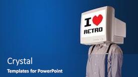  Presentation with old young - Slide set enhanced with head old school 8-bit background and a ocean colored foreground