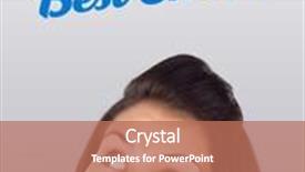  Presentation with shipping - Slide deck with young persons head looking with gesture at shipping and order signs background and a coral colored foreground