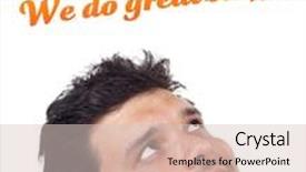  Presentation with shipping - Beautiful PPT theme featuring young persons head looking with gesture at shipping and order signs backdrop and a lemonade colored foreground