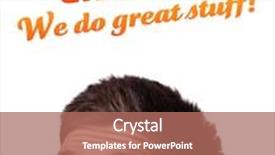  Presentation with shipping - Cool new presentation theme with young persons head looking with gesture at shipping and order signs backdrop and a coral colored foreground