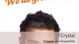  Presentation with shipping - Colorful PPT layouts enhanced with young persons head looking with gesture at shipping and order signs backdrop and a soft green colored foreground