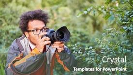  Presentation with detective - Cool new slide deck with young-photographer-as-paparazzo backdrop and a gray colored foreground