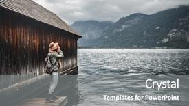  Presentation with alpine - Slide deck enhanced with young photographer at the alpine background and a  colored foreground