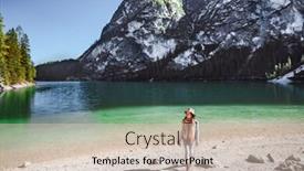  Presentation with lake - Colorful PPT theme enhanced with young-photographer-with-a-camera backdrop and a soft green colored foreground