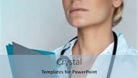  Presentation with physician - Audience pleasing presentation consisting of young-physician-with-documents-isolated backdrop and a light blue colored foreground