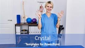  Presentation with pain - Slides featuring young-physiotherapist-woman-working background and a teal colored foreground