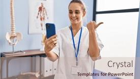  Presentation with recovery - Theme enhanced with young-physiotherapist-woman-working background and a mint green colored foreground