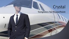  Presentation with private sector partnerships - Cool new theme with young pilot standing by private backdrop and a light blue colored foreground