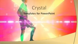  Presentation with soccer field - Slide deck enhanced with young-player-with-arms-akimbo background and a blonde colored foreground