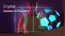  Presentation with blue neon - Slide set having young-player-with-blue-neon background and a wine colored foreground