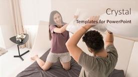  Presentation with weekend - PPT layouts enhanced with young-playful-couple-having-fun background and a lemonade colored foreground