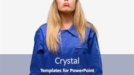  Presentation with overworked - Audience pleasing PPT theme consisting of young plumber woman with sleepy expression being overworked and tired backdrop and a ocean colored foreground