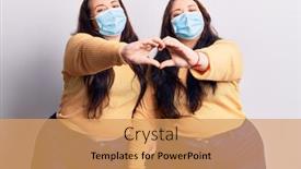  Presentation with romantic love - PPT theme featuring young-plus-size-twins-wearing background and a coral colored foreground