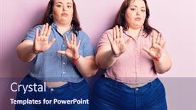 Presentation with forbidden - Beautiful PPT theme featuring young-plus-size-twins-wearing backdrop and a navy blue colored foreground