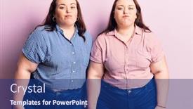  Presentation with puffing - Slide set with young-plus-size-twins-wearing background and a ocean colored foreground