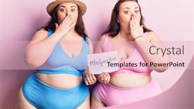  Presentation with mouth - Colorful presentation theme enhanced with young-plus-size-twins-wearing backdrop and a lemonade colored foreground