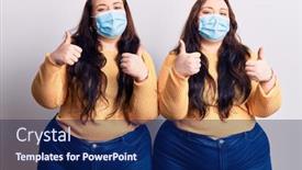  Presentation with medical sign - Amazing presentation theme having young-plus-size-twins-wearing backdrop and a navy blue colored foreground