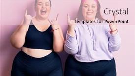  Presentation with rock star - Slides consisting of young-plus-size-twins-wearing background and a lemonade colored foreground