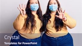  Presentation with number - Theme featuring young-plus-size-twins-wearing background and a navy blue colored foreground