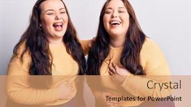  Presentation with crazy - Slides enhanced with young-plus-size-twins-wearing background and a coral colored foreground