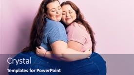  Presentation with self care - Slide set enhanced with young-plus-size-twins-wearing background and a navy blue colored foreground