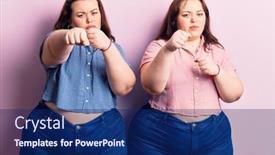  Presentation with violence - Slide deck consisting of young-plus-size-twins-wearing background and a navy blue colored foreground