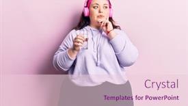  Presentation with young sing woman singing young - Presentation theme with young-plus-size-woman-drinking background and a lemonade colored foreground