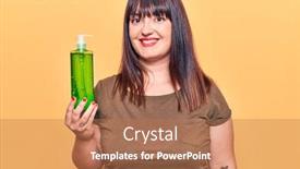  Presentation with aloe vera - Presentation design with young-plus-size-woman-holding background and a coral colored foreground