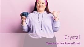  Presentation with blueberries - Presentation having young-plus-size-woman-holding background and a lemonade colored foreground