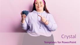  Presentation with blueberries - Amazing PPT layouts having young-plus-size-woman-holding backdrop and a lemonade colored foreground