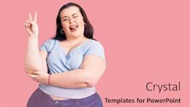  Presentation with victory - Presentation design featuring young-plus-size-woman-wearing background and a coral colored foreground