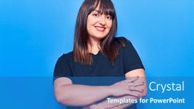  Presentation with young - Presentation theme having young-plus-size-woman-wearing background and a ocean colored foreground