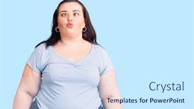  Presentation with lips - Presentation enhanced with young-plus-size-woman-wearing background and a sky blue colored foreground