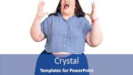  Presentation with frustration - Audience pleasing presentation theme consisting of young-plus-size-woman-wearing backdrop and a ocean colored foreground