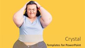  Presentation with migraine - Amazing presentation design having young-plus-size-woman-wearing backdrop and a yellow colored foreground