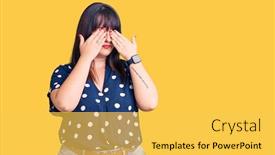  Presentation with vision - PPT layouts consisting of young-plus-size-woman-wearing background and a yellow colored foreground