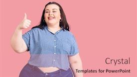  Presentation with clothes - Beautiful slide set featuring young-plus-size-woman-wearing backdrop and a coral colored foreground