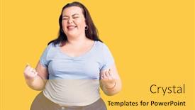  Presentation with winner - Theme having young-plus-size-woman-wearing background and a yellow colored foreground