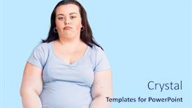  Presentation with crying - PPT theme consisting of young-plus-size-woman-wearing background and a sky blue colored foreground