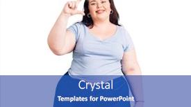  Presentation with fingers - Beautiful theme featuring young-plus-size-woman-wearing backdrop and a teal colored foreground