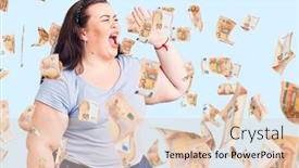  Presentation with communication - PPT layouts consisting of young-plus-size-woman-wearing background and a lemonade colored foreground