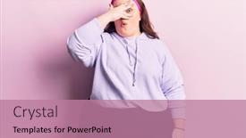  Presentation with sportswear - Cool new presentation theme with young-plus-size-woman-wearing backdrop and a coral colored foreground