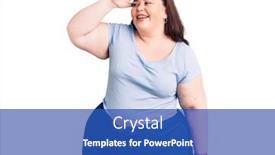  Presentation with far away - Slide deck having young-plus-size-woman-wearing background and a teal colored foreground